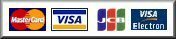 Credit Cards Accepted - Mastercard, Visa, Switch, Solo, Delta, & Visa Electron