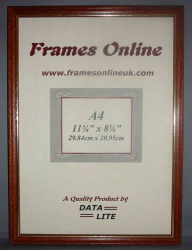 'A' Range Picture Frame - Teak Wood with Gold Trim 